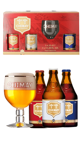 Pack de cervezas de regalo Trilogy Chimay 3 Cervezas 1 Vaso